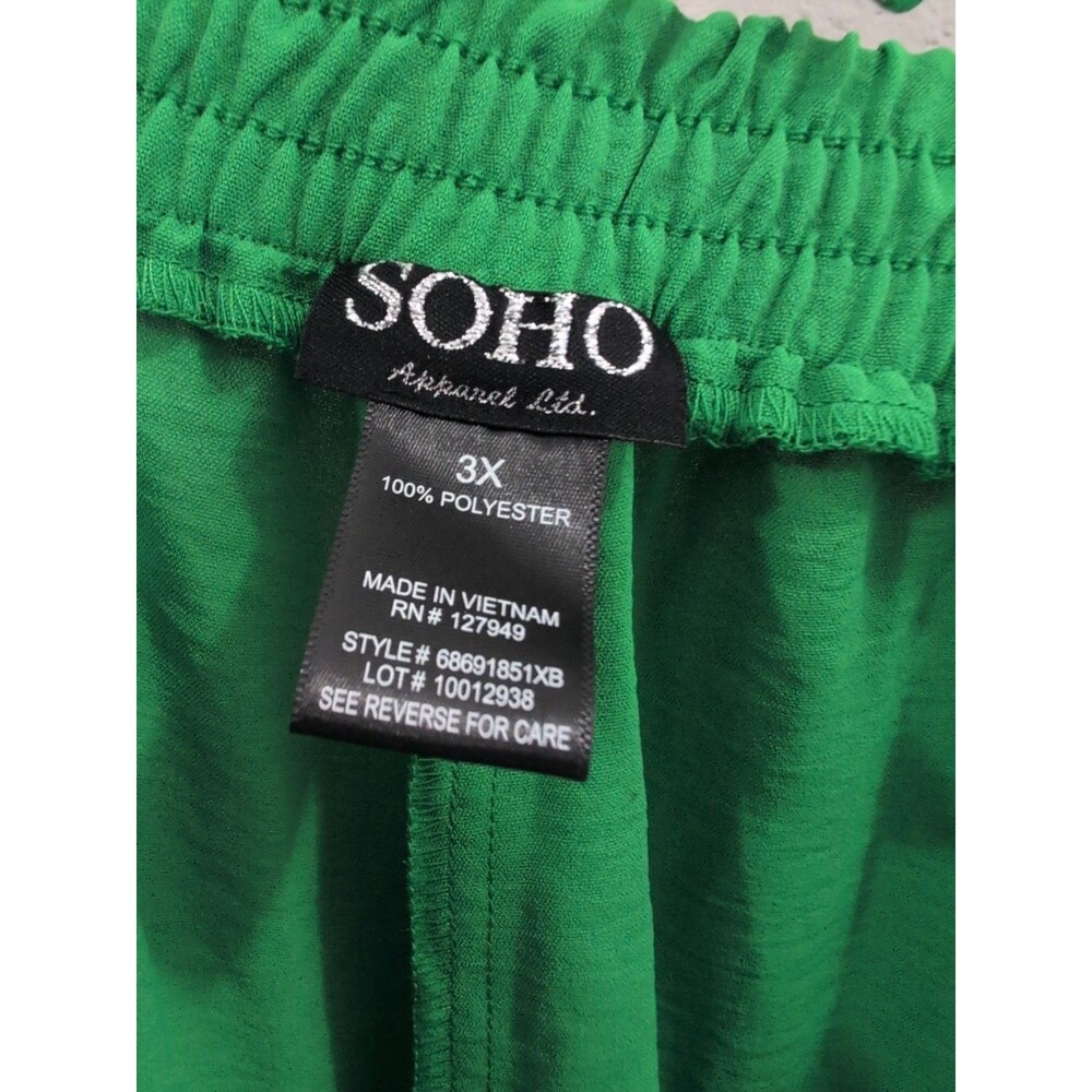 New! Soho Apparel Ltd New York, Elastic Tie Waist Bottoms. Fern Green Size 3X - Picture 6 of 6